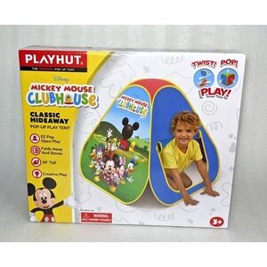 Disney Mickey Mouse Clubhouse Playhut Classic Hideaway Pop Up Tent 30" Tall NEW